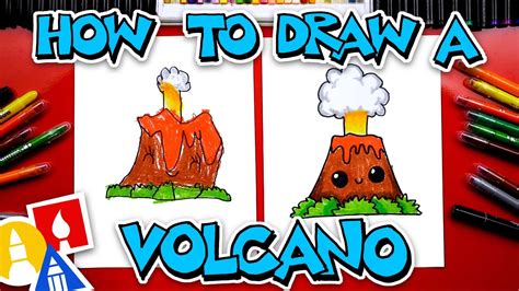how to draw lava|How to draw LAVA and VOLCANOES tutorial.